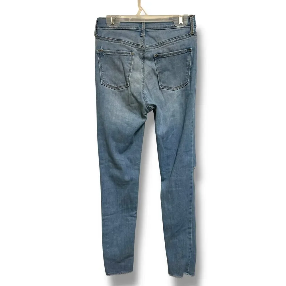 Old Navy Girls Jeans Extra High Rise Rockstar Jeggings Light Wash 12 360 Stretch